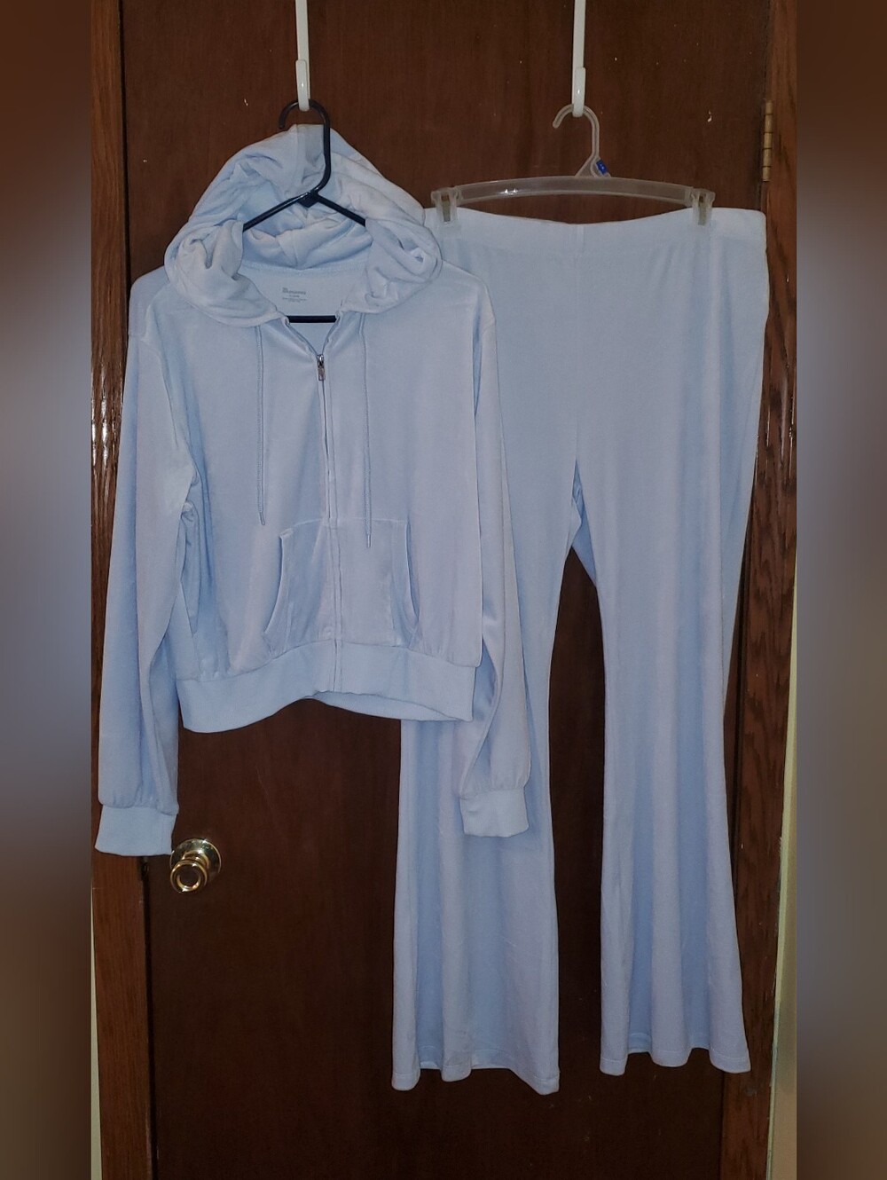 No Boundaries Light Blue Velour Zip Hoodie Pants Lounge Set Sz Xl/xxl